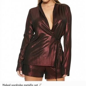 NAKED WARDROBE 2 PIECE SET METALLIC COLOR